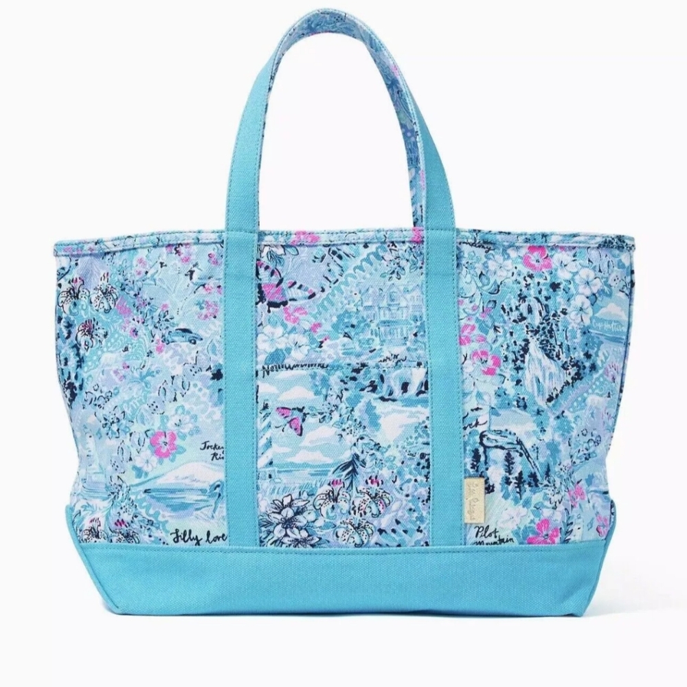 NWT Lilly Pulitzer Lilly Loves North Carolina Blue Tote